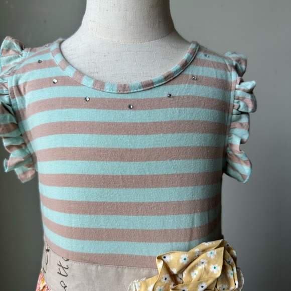 MUSTARD PIE Striped Multicolor Kids Dress SIZE 4T made in India - Picture 3 of 14